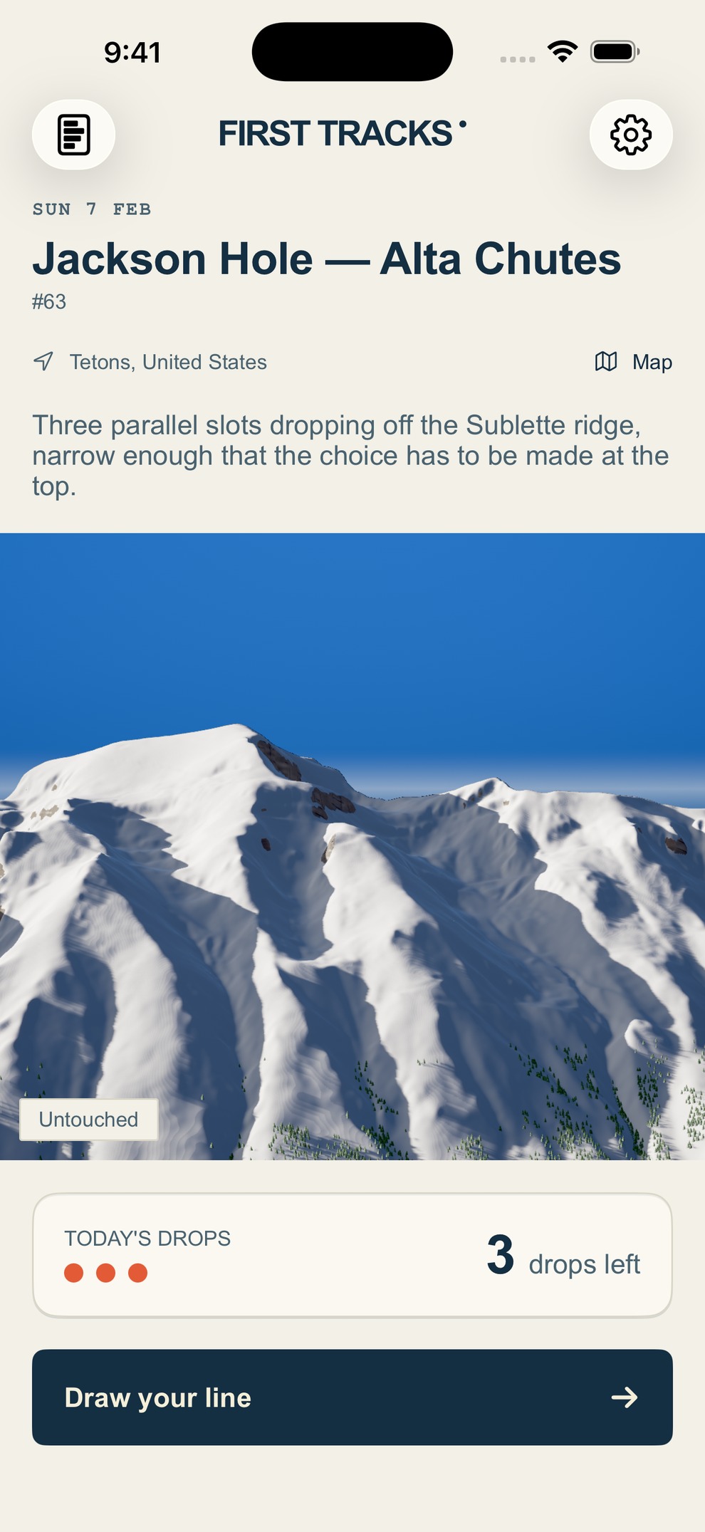 Alta Chutes before placing a line